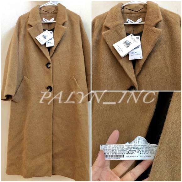 ❤️NWT ZARA LONG FAUX FUR MASCULINE COAT - Picture 9 of 9